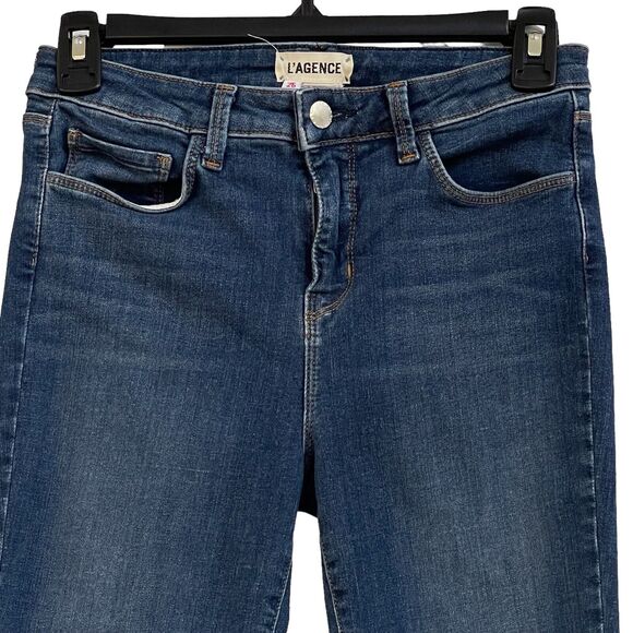 L’Agence SZ 26 Margot Skinny Jeans High-Rise Stretch 5-Pocket Dark Vintage Wash - Picture 2 of 8